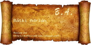 Bátki Adrián névjegykártya